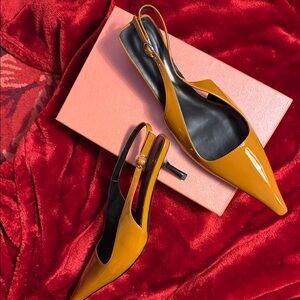 Elegant Mustard Slingback Heels
